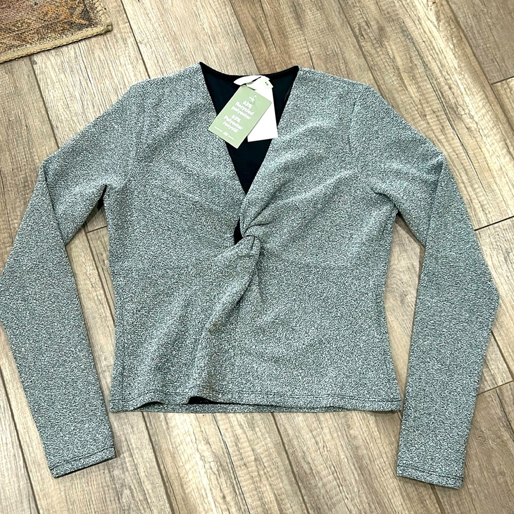 NWT- H&M silver sparkle top